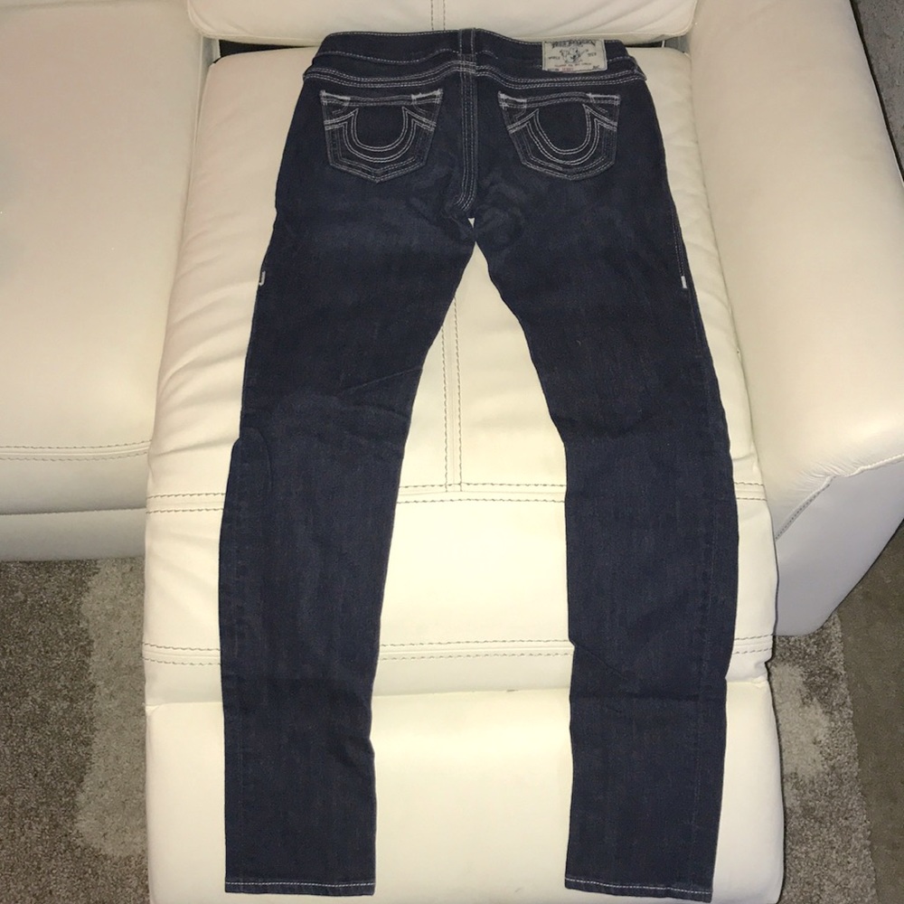 Low, straight, skinny